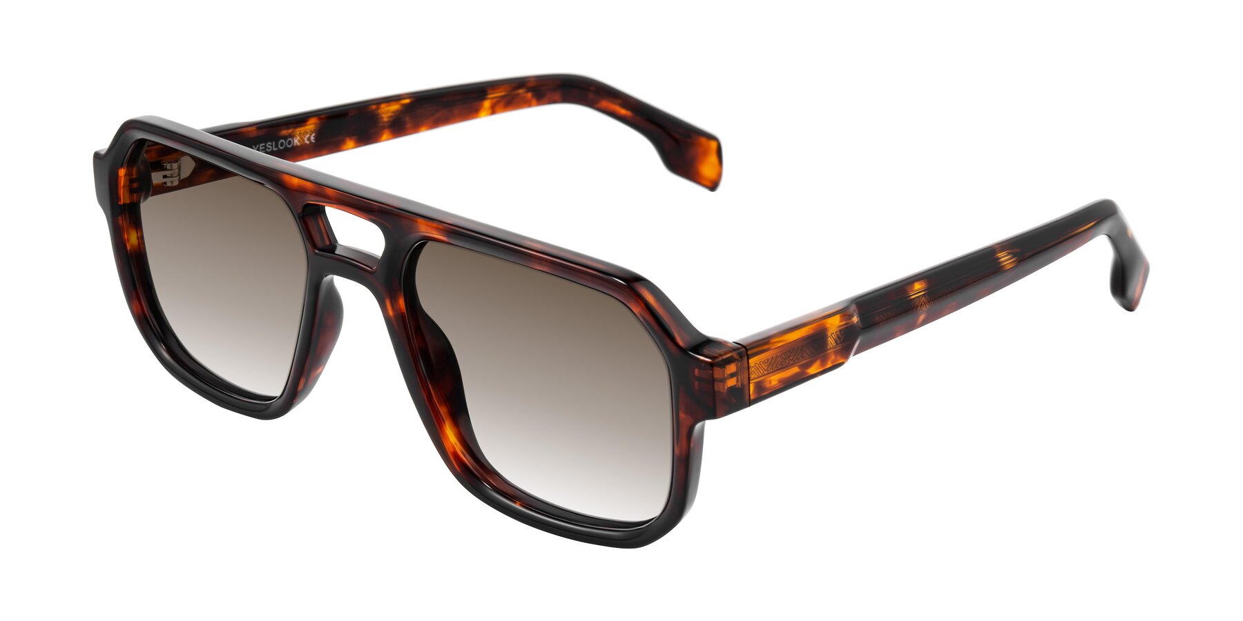 Angle of Beizaai in Tortoise with Brown Gradient Lenses