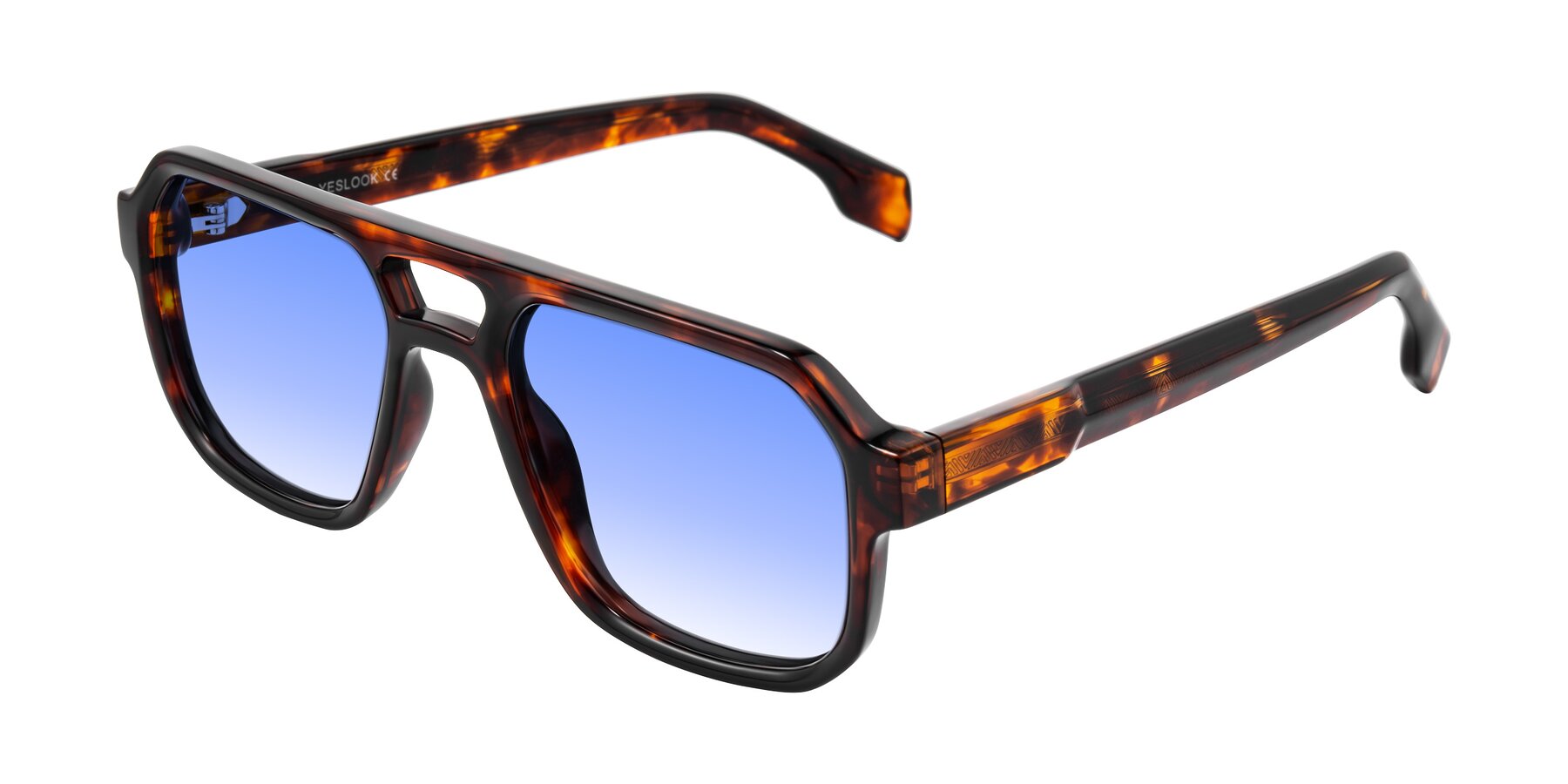 Angle of Beizaai in Tortoise with Blue Gradient Lenses