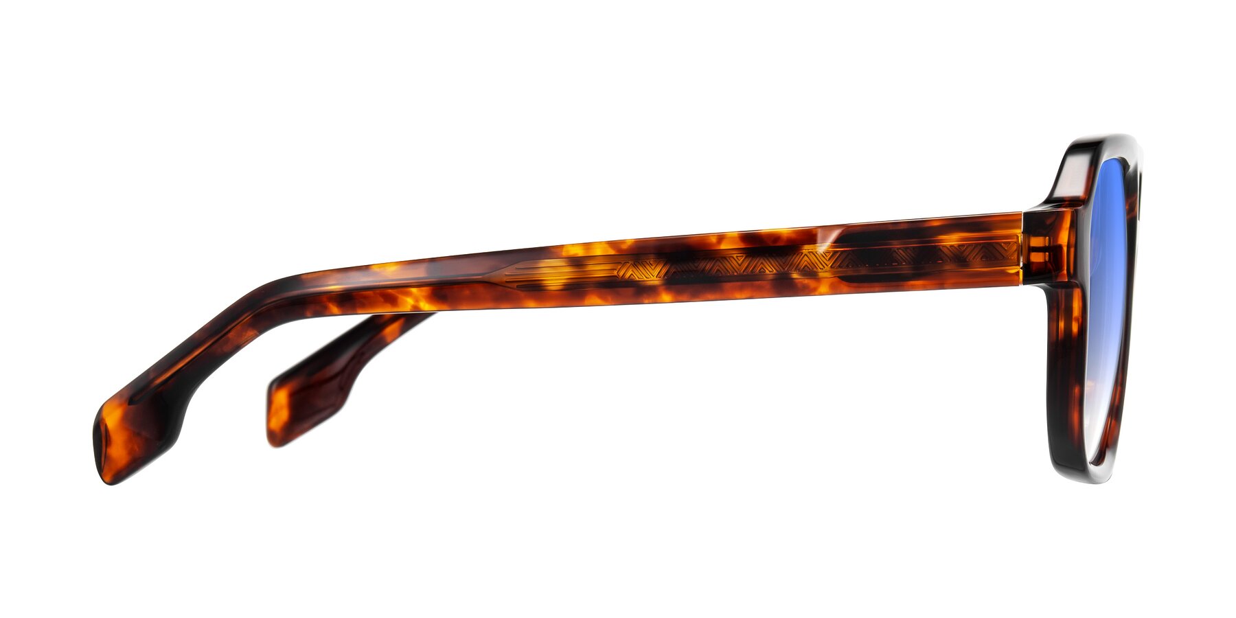 Side of Beizaai in Tortoise with Blue Gradient Lenses