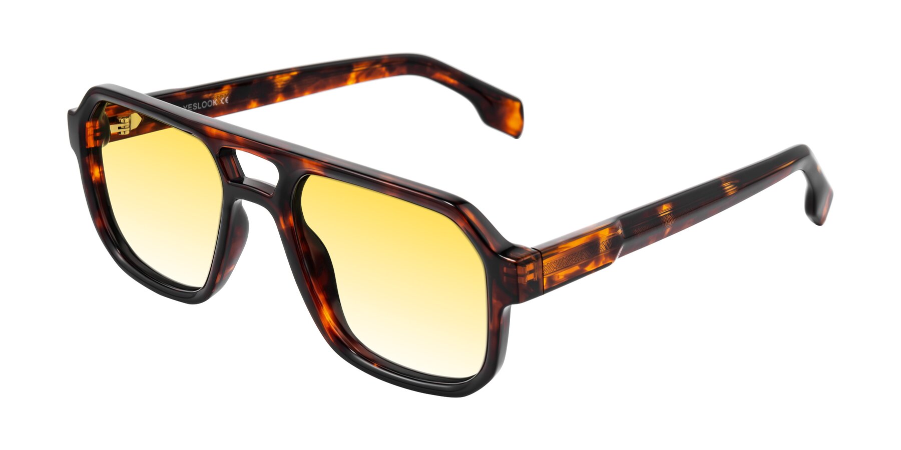Angle of Beizaai in Tortoise with Yellow Gradient Lenses