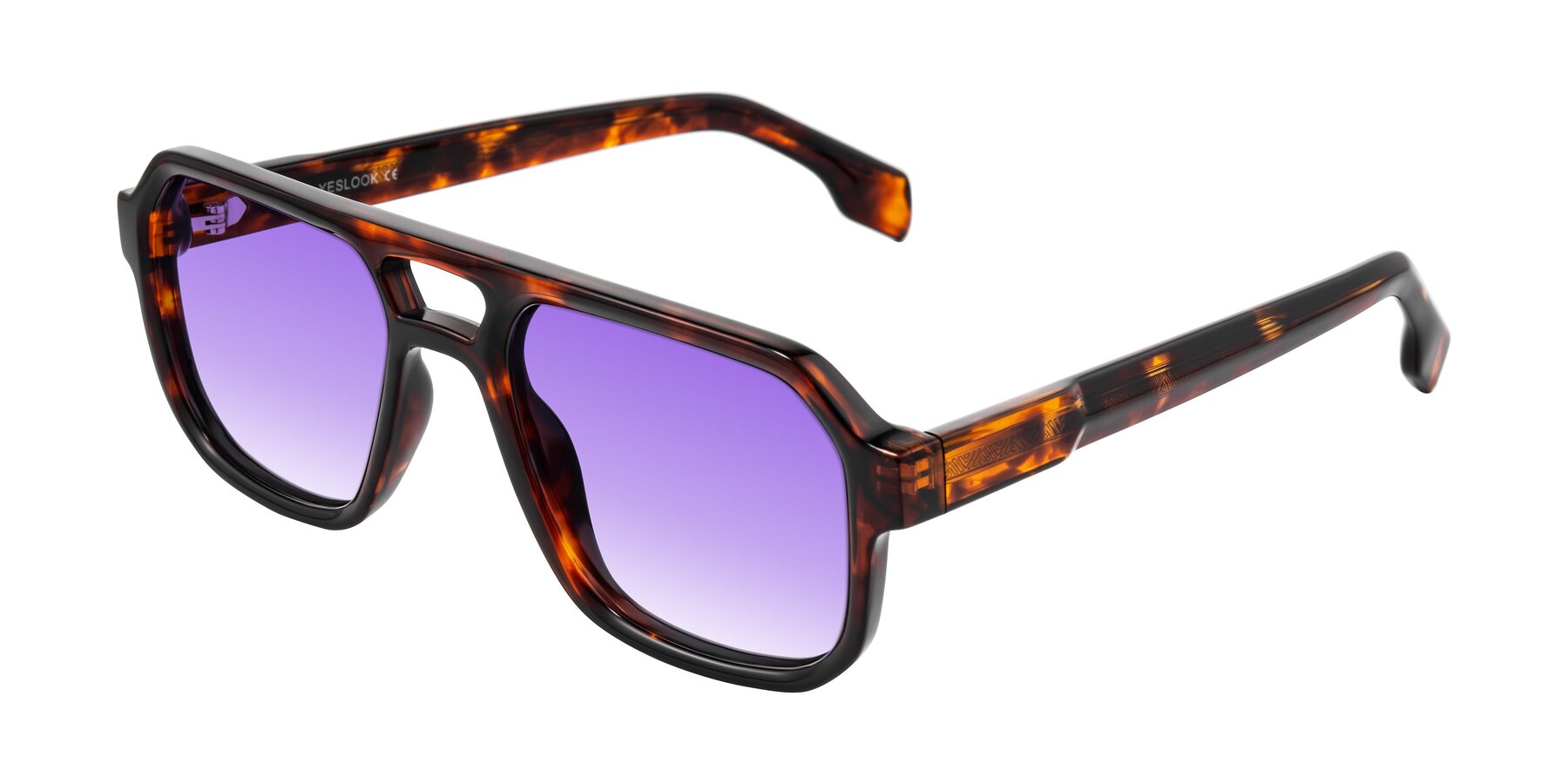 Angle of Beizaai in Tortoise with Purple Gradient Lenses