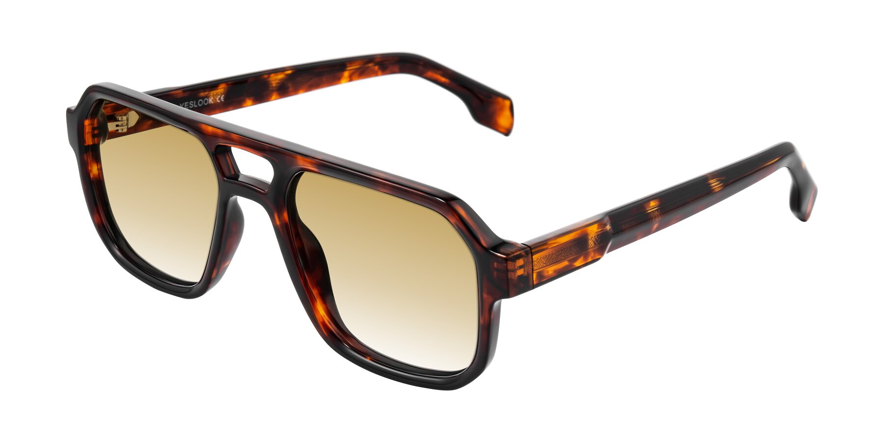Angle of Beizaai in Tortoise with Champagne Gradient Lenses