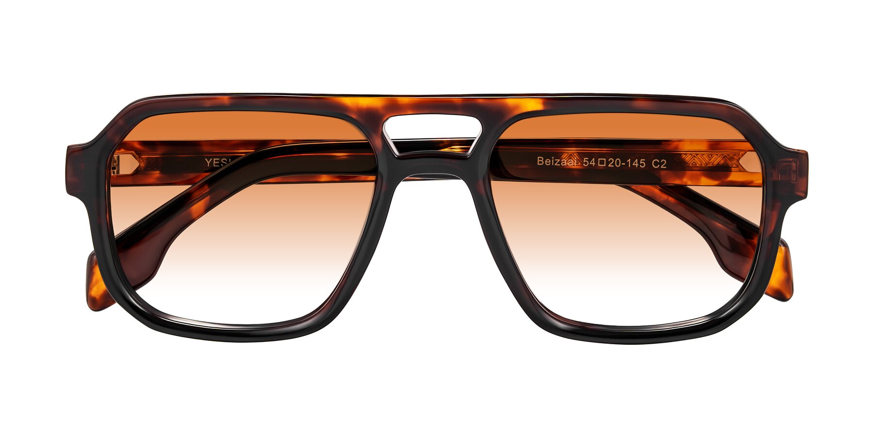 Folded Front of Beizaai in Tortoise with Orange Gradient Lenses