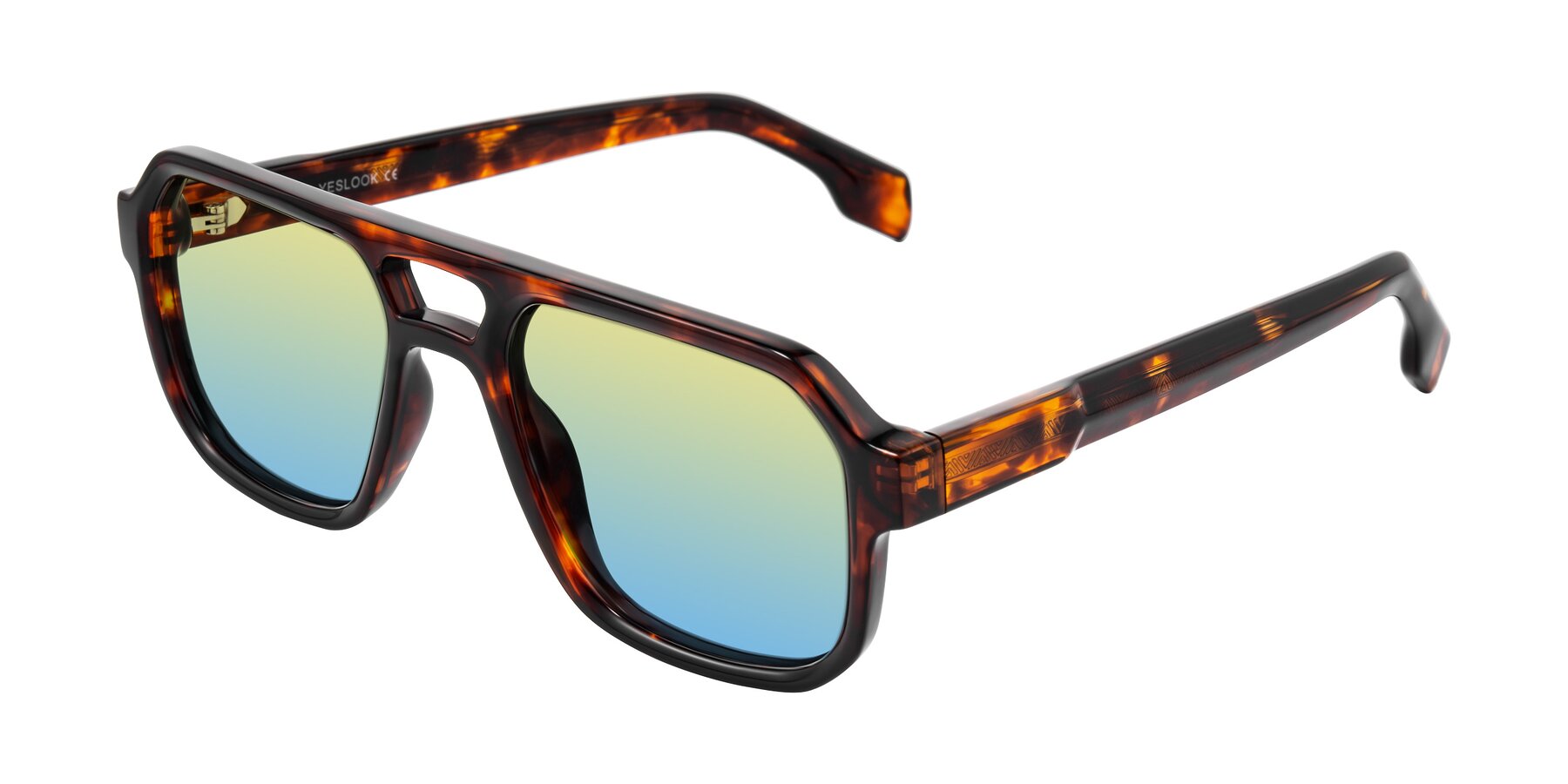 Angle of Beizaai in Tortoise with Yellow / Blue Gradient Lenses