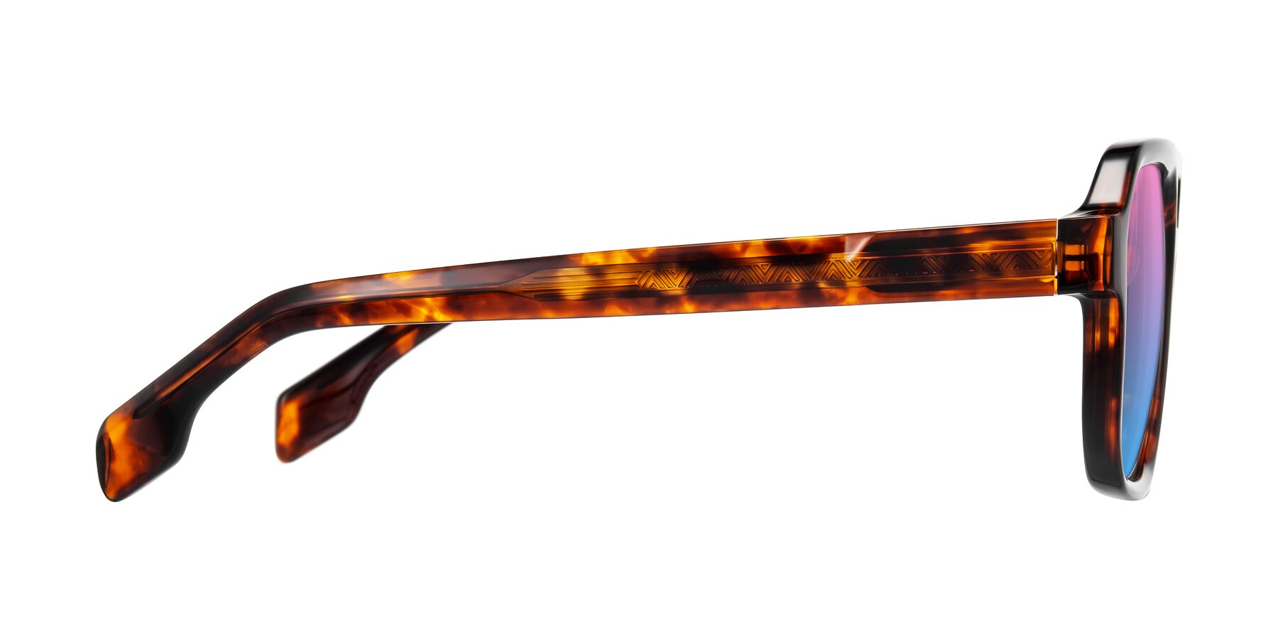 Side of Beizaai in Tortoise with Pink / Blue Gradient Lenses