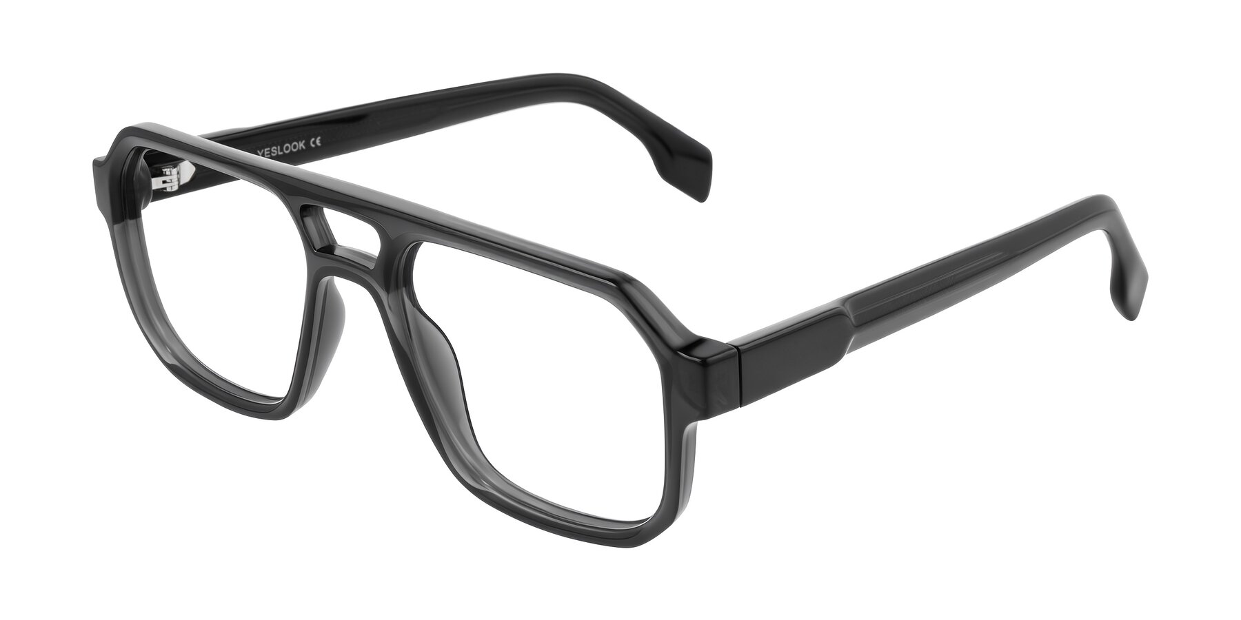 Angle of Beizaai in Dark Gray with Clear Eyeglass Lenses