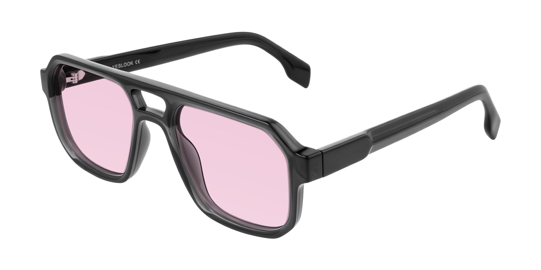 Angle of Beizaai in Dark Gray with Light Pink Tinted Lenses