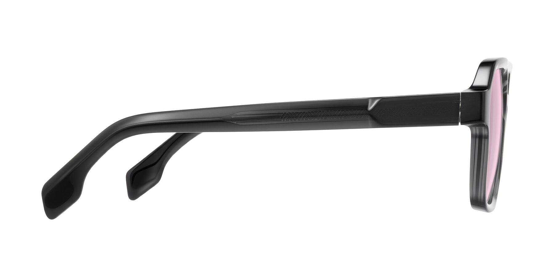 Side of Beizaai in Dark Gray with Light Pink Tinted Lenses