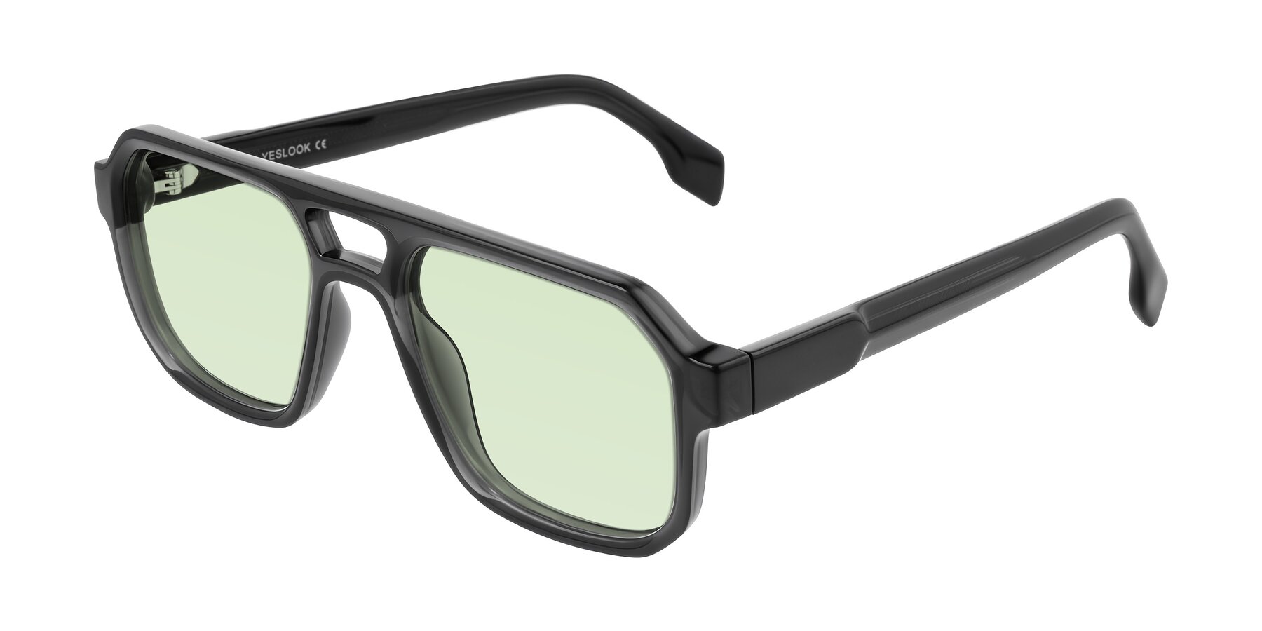 Angle of Beizaai in Dark Gray with Light Green Tinted Lenses