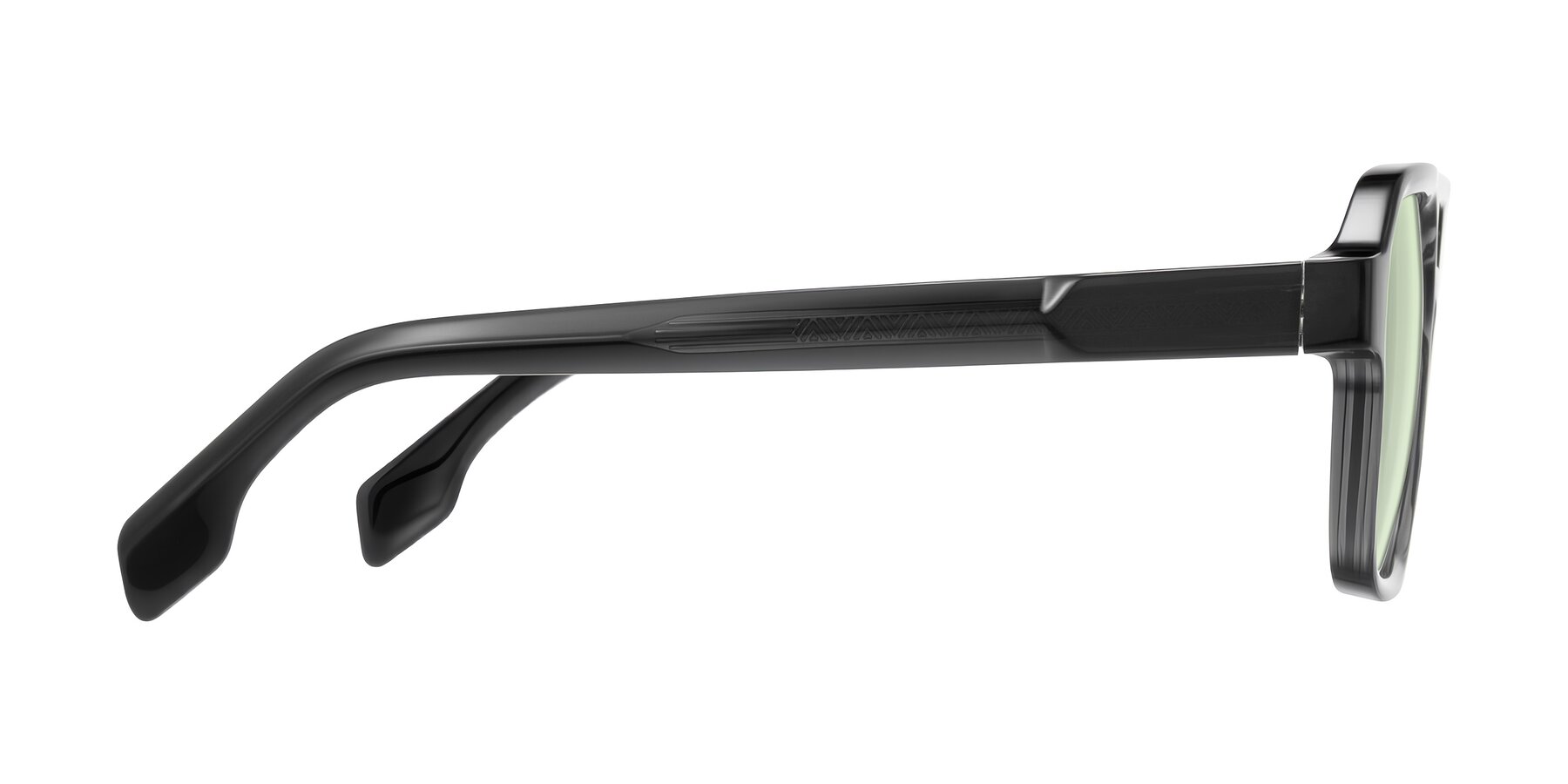 Side of Beizaai in Dark Gray with Light Green Tinted Lenses