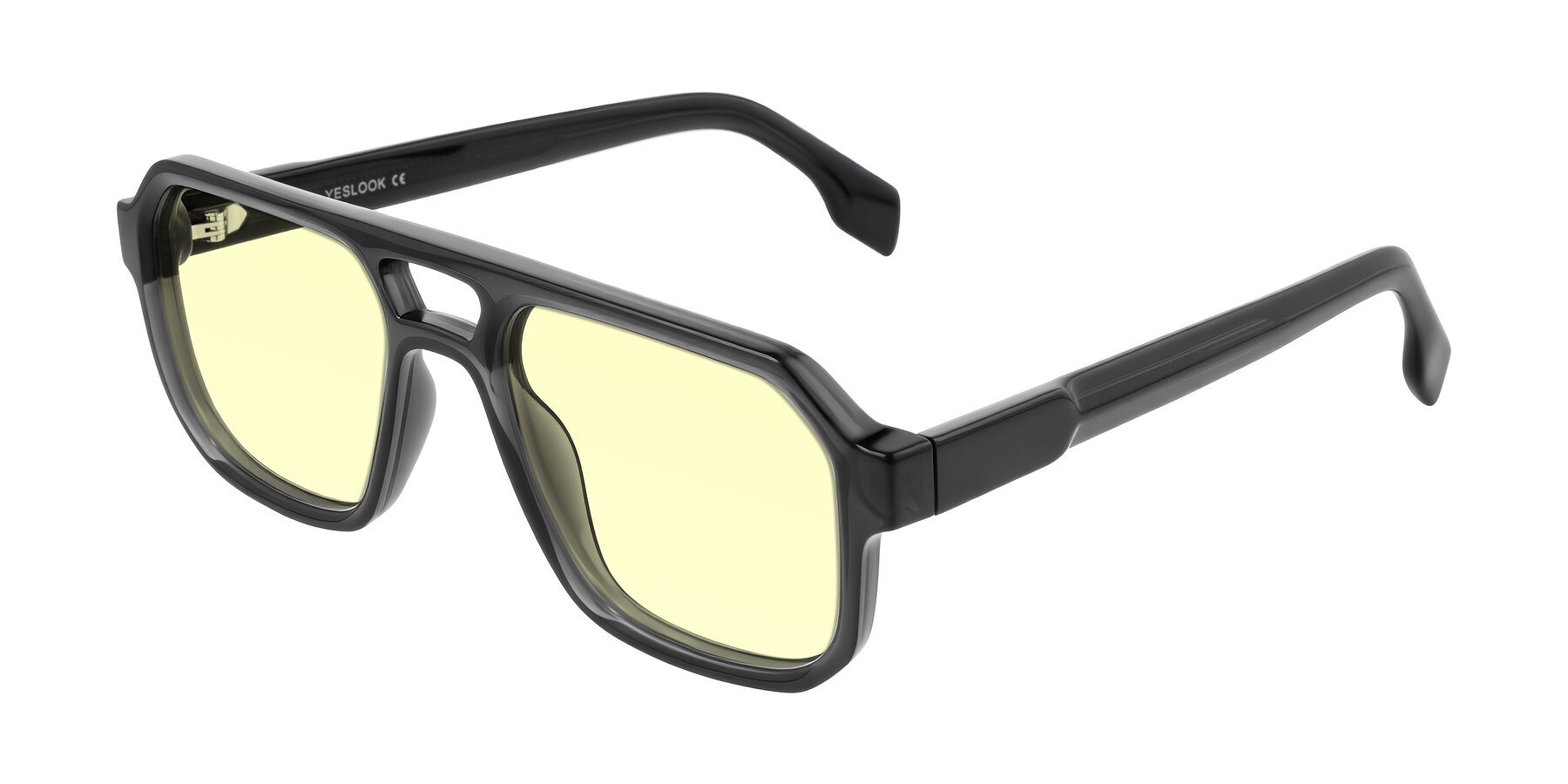 Angle of Beizaai in Dark Gray with Light Yellow Tinted Lenses
