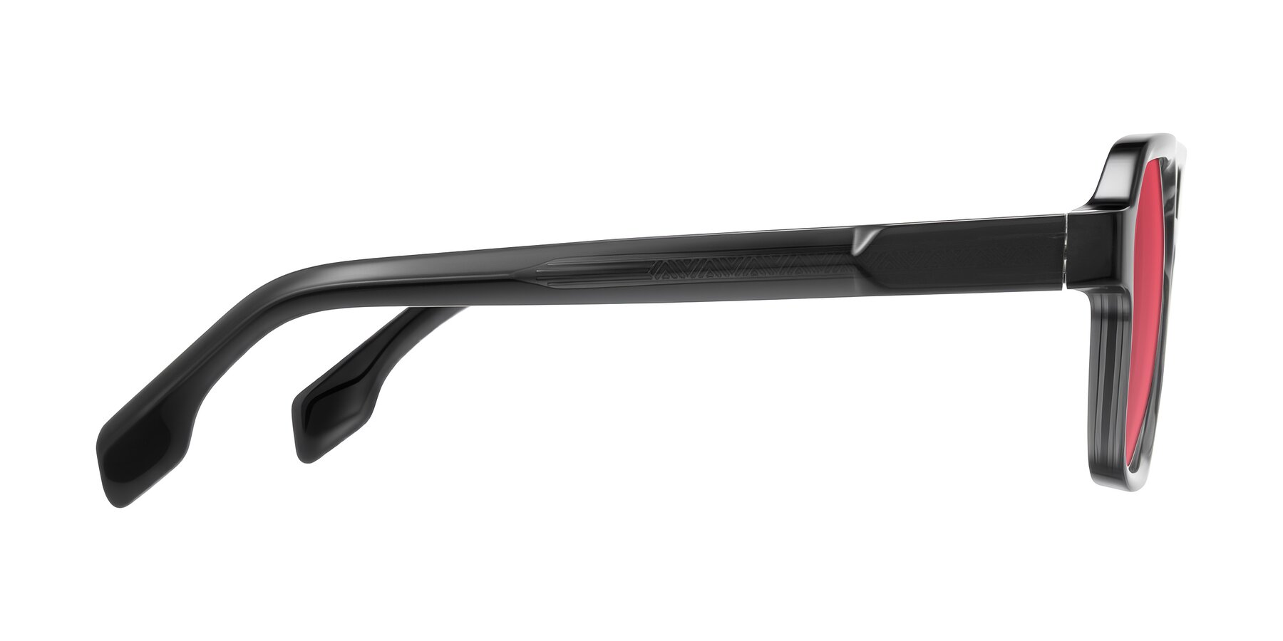 Side of Beizaai in Dark Gray with Red Tinted Lenses