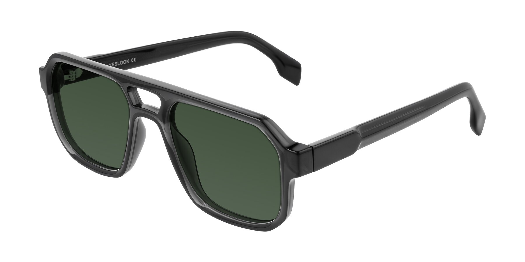 Angle of Beizaai in Dark Gray with Green Tinted Lenses