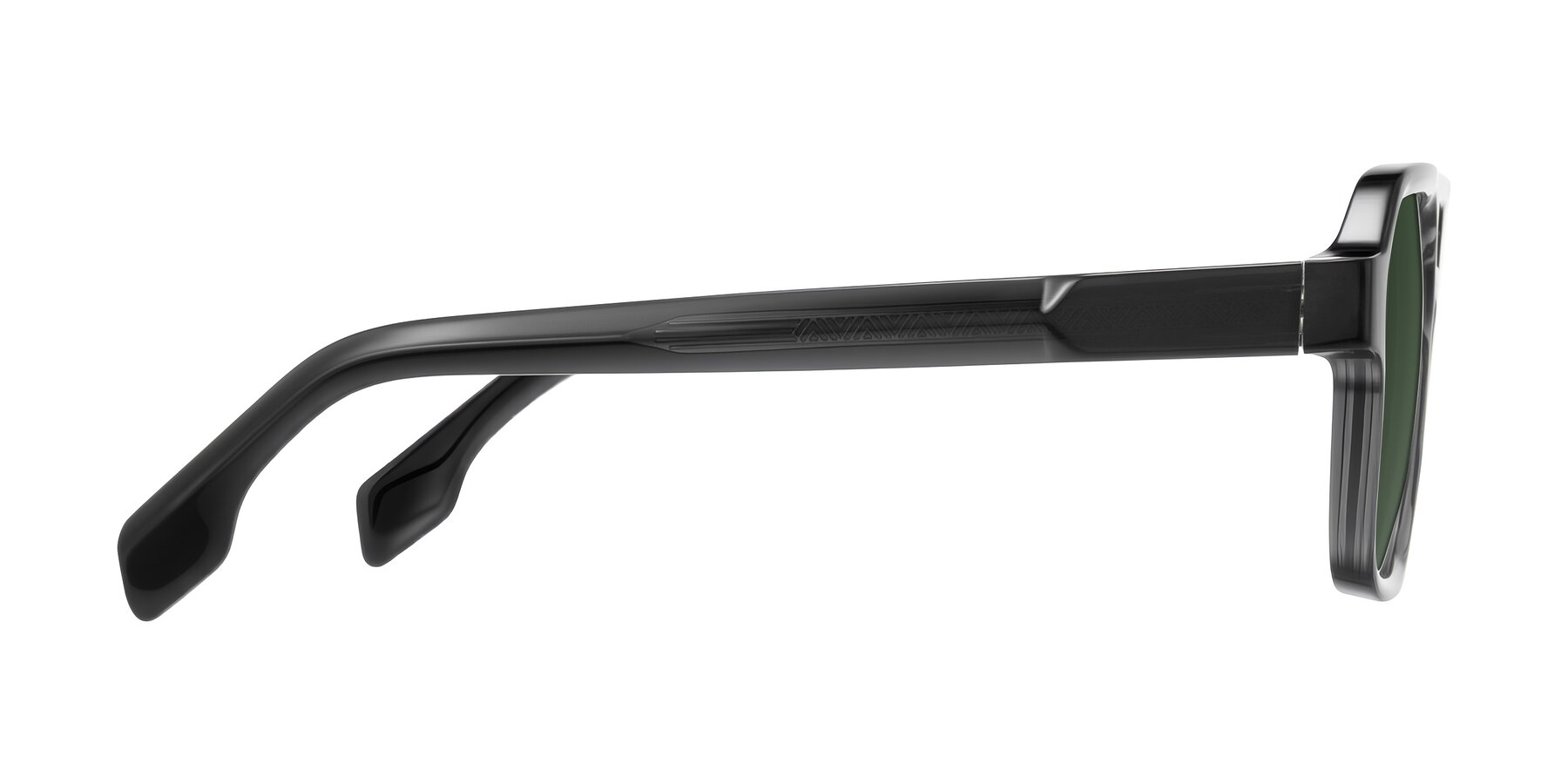 Side of Beizaai in Dark Gray with Green Tinted Lenses