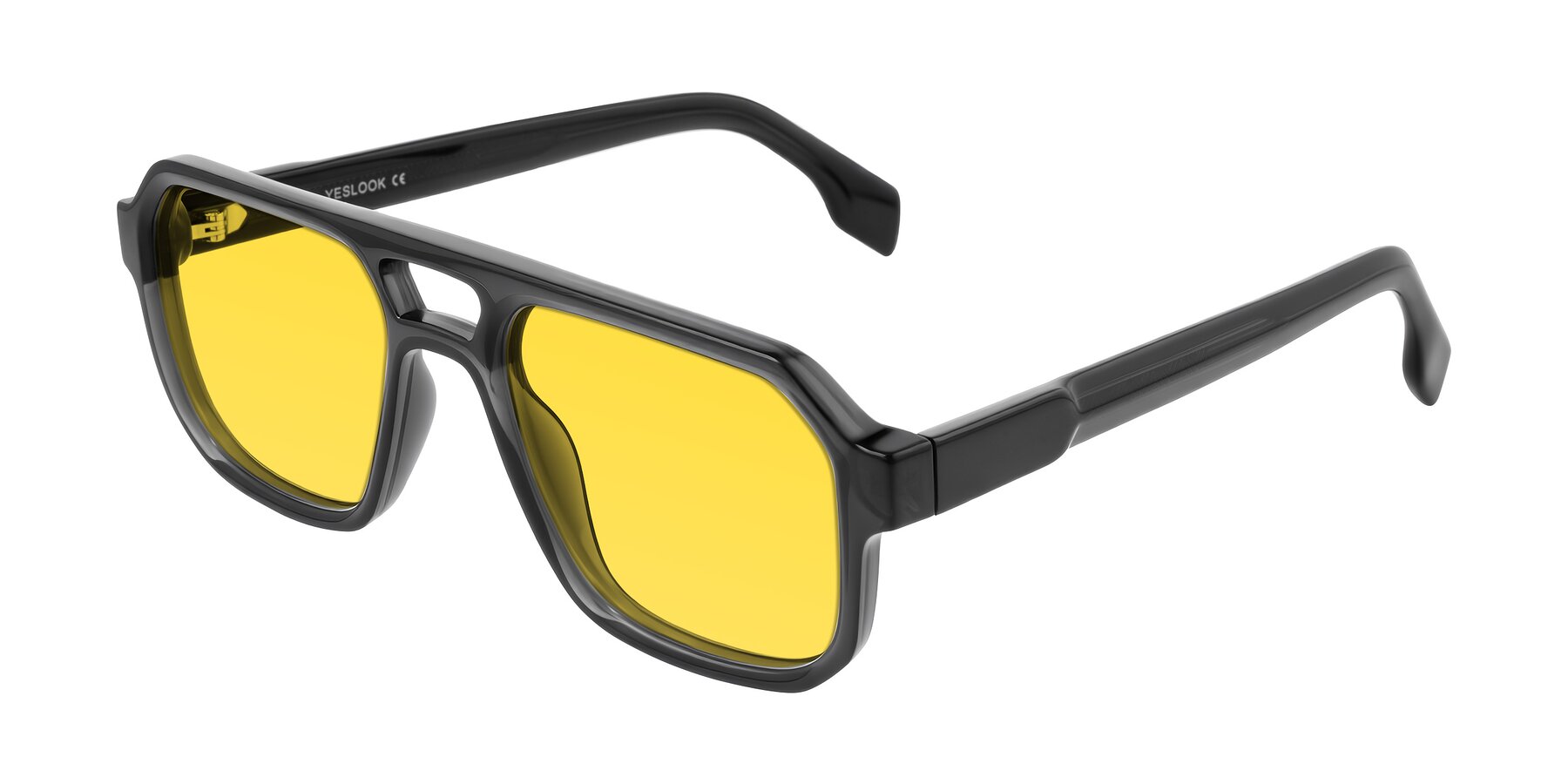 Angle of Beizaai in Dark Gray with Yellow Tinted Lenses
