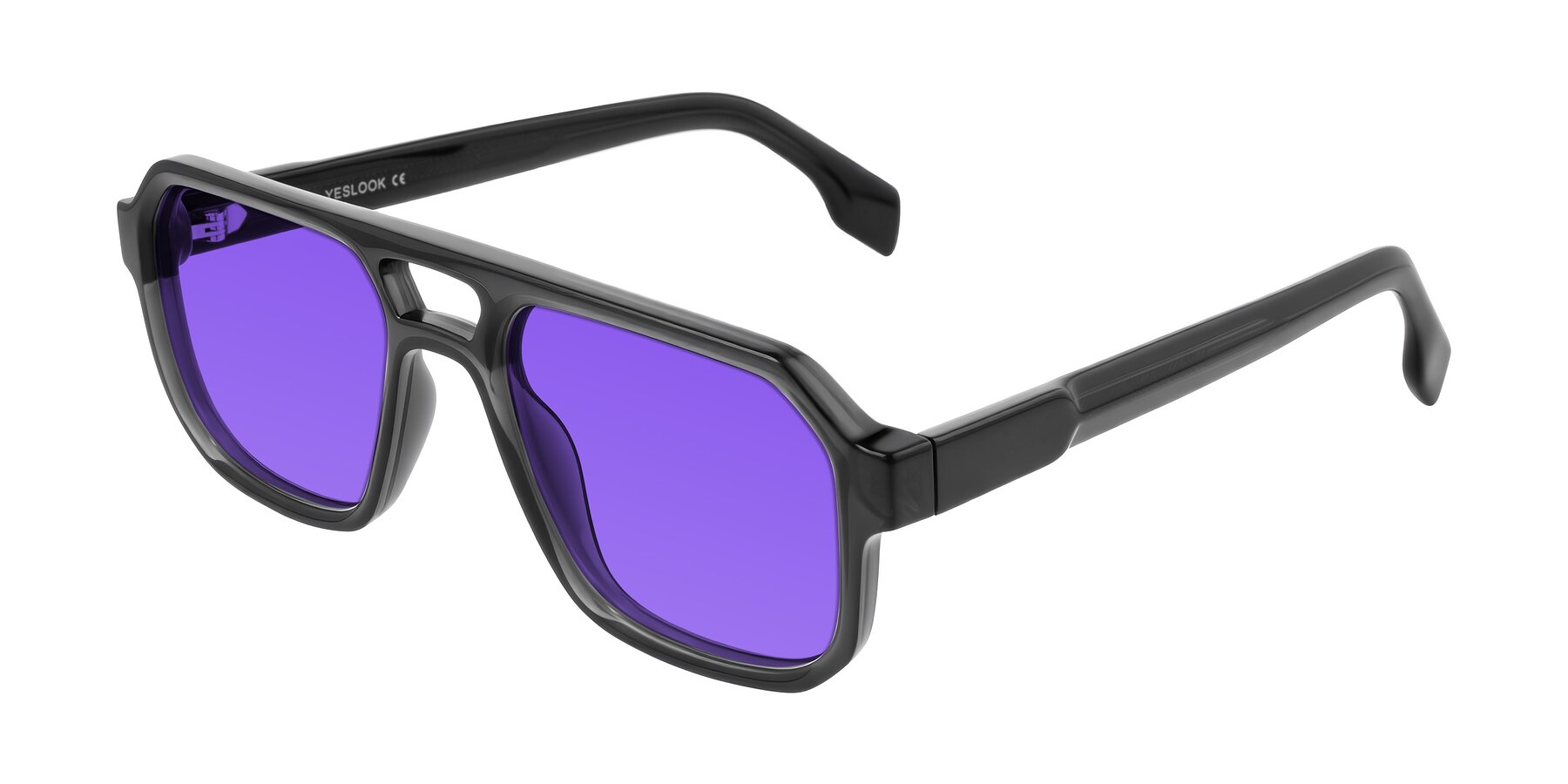 Angle of Beizaai in Dark Gray with Purple Tinted Lenses