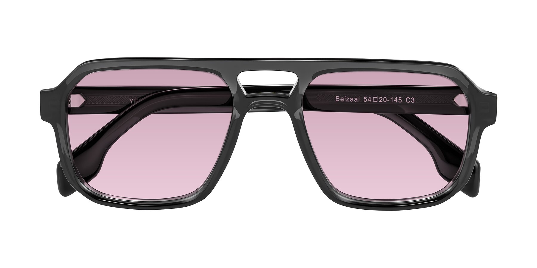 Folded Front of Beizaai in Dark Gray with Light Wine Tinted Lenses