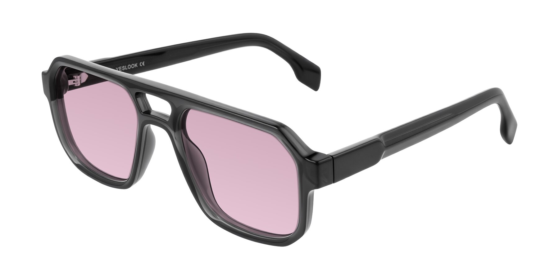 Angle of Beizaai in Dark Gray with Light Wine Tinted Lenses