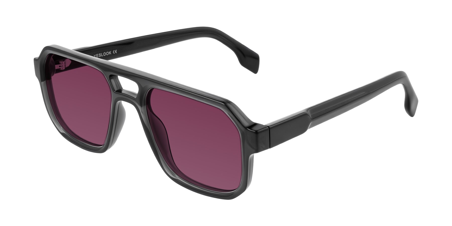 Angle of Beizaai in Dark Gray with Wine Tinted Lenses