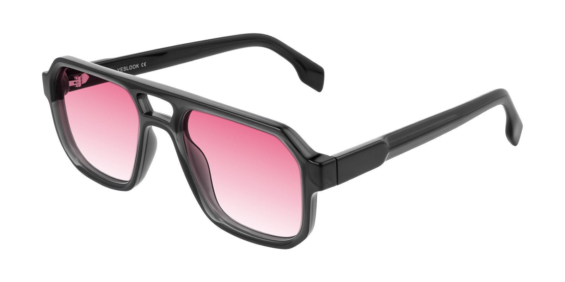 Angle of Beizaai in Dark Gray with Pink Gradient Lenses
