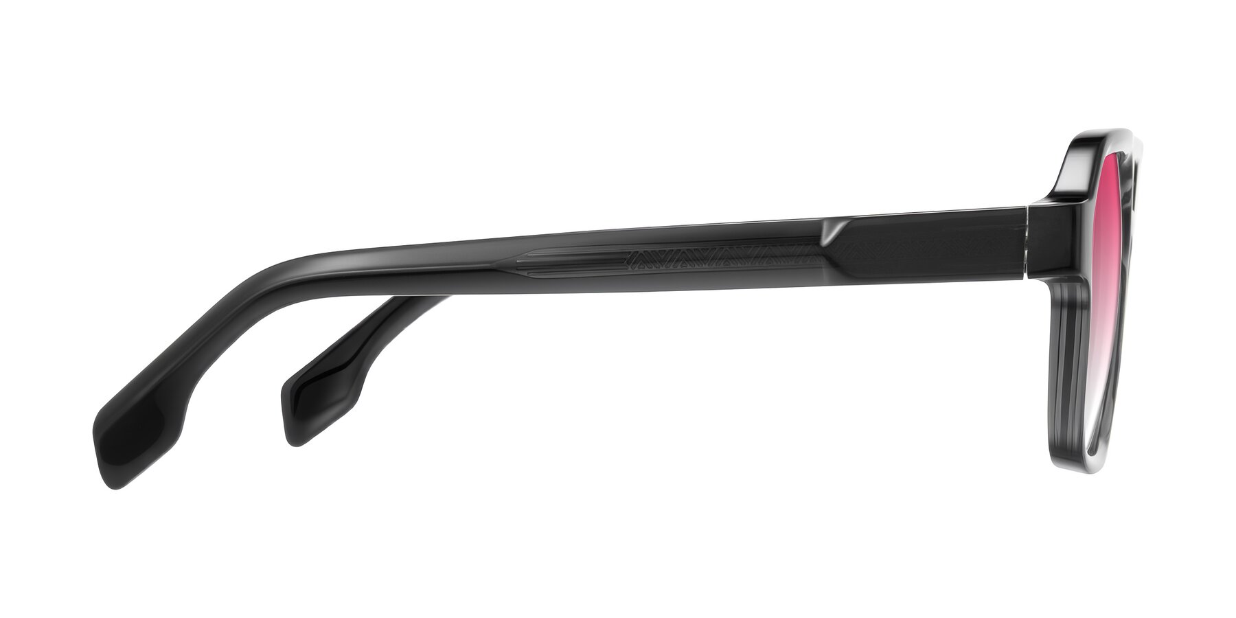 Side of Beizaai in Dark Gray with Pink Gradient Lenses