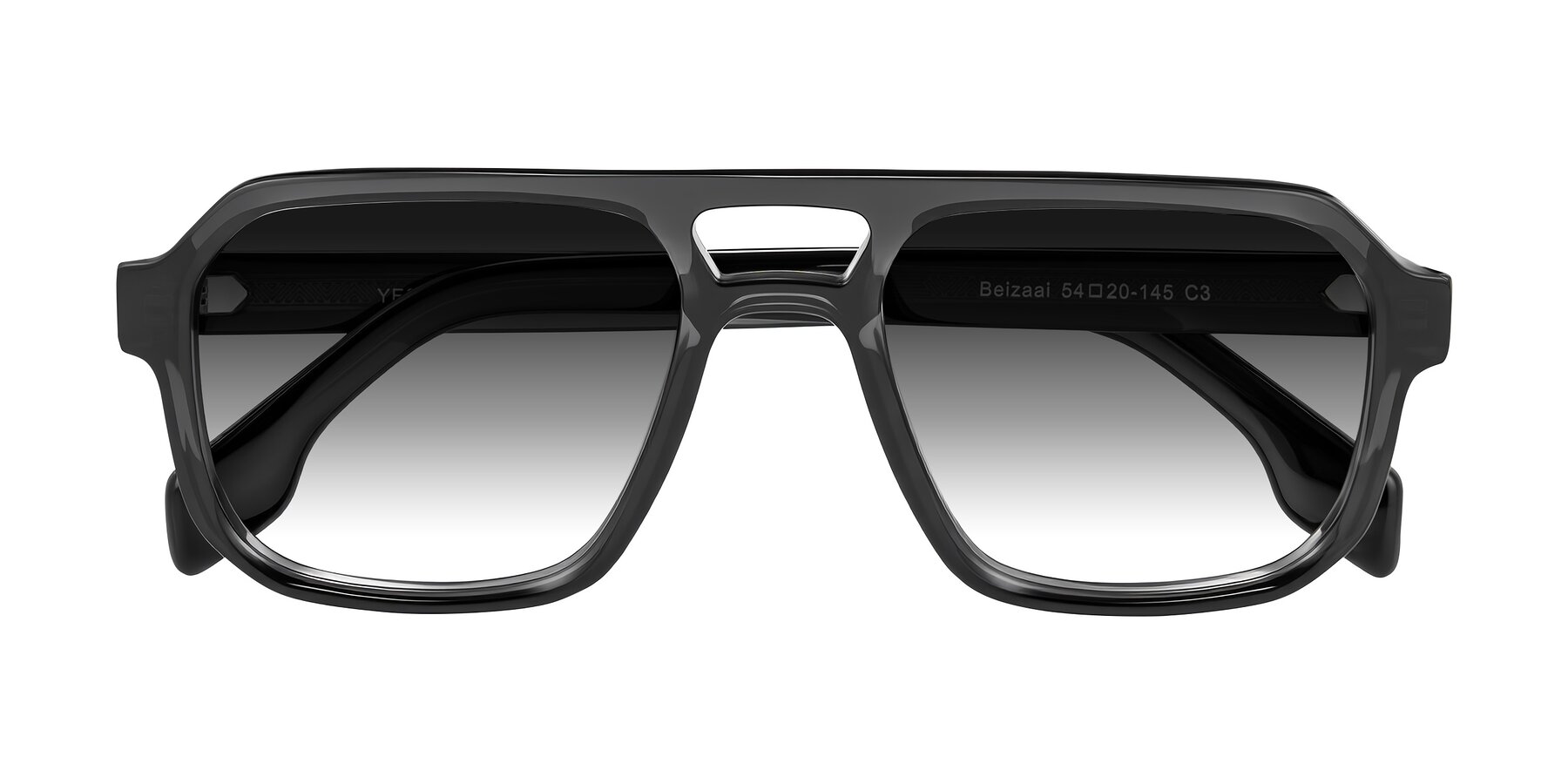 Folded Front of Beizaai in Dark Gray with Gray Gradient Lenses