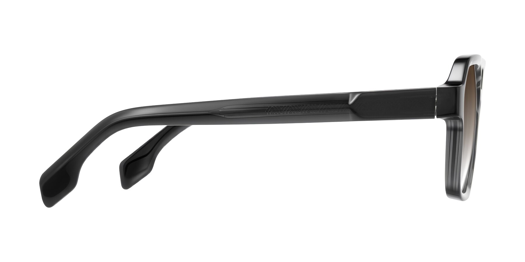 Side of Beizaai in Dark Gray with Brown Gradient Lenses