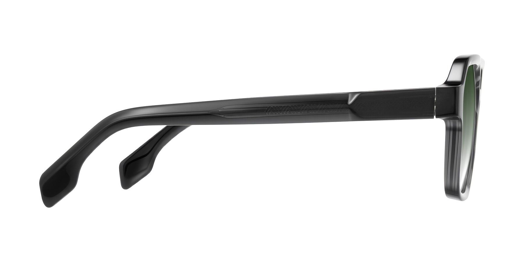 Side of Beizaai in Dark Gray with Green Gradient Lenses