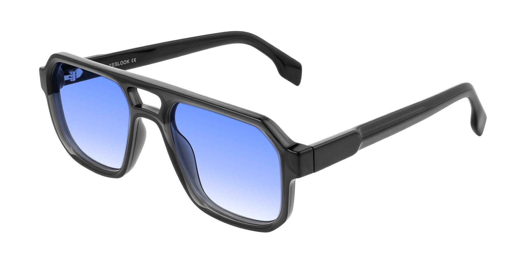 Angle of Beizaai in Dark Gray with Blue Gradient Lenses
