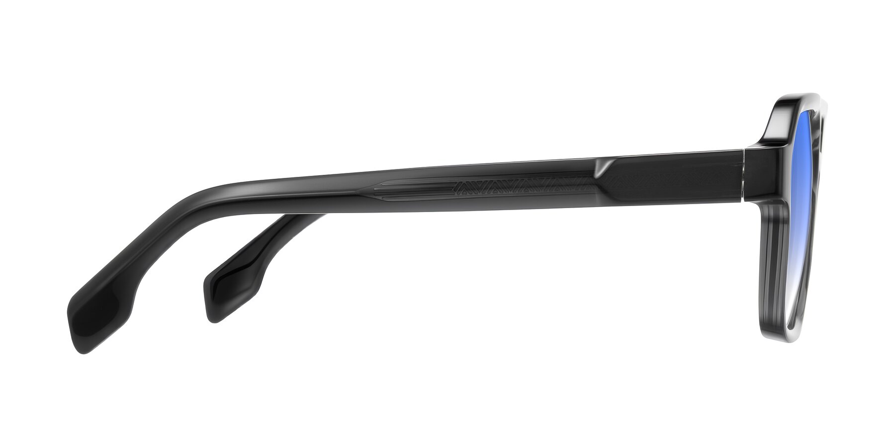 Side of Beizaai in Dark Gray with Blue Gradient Lenses