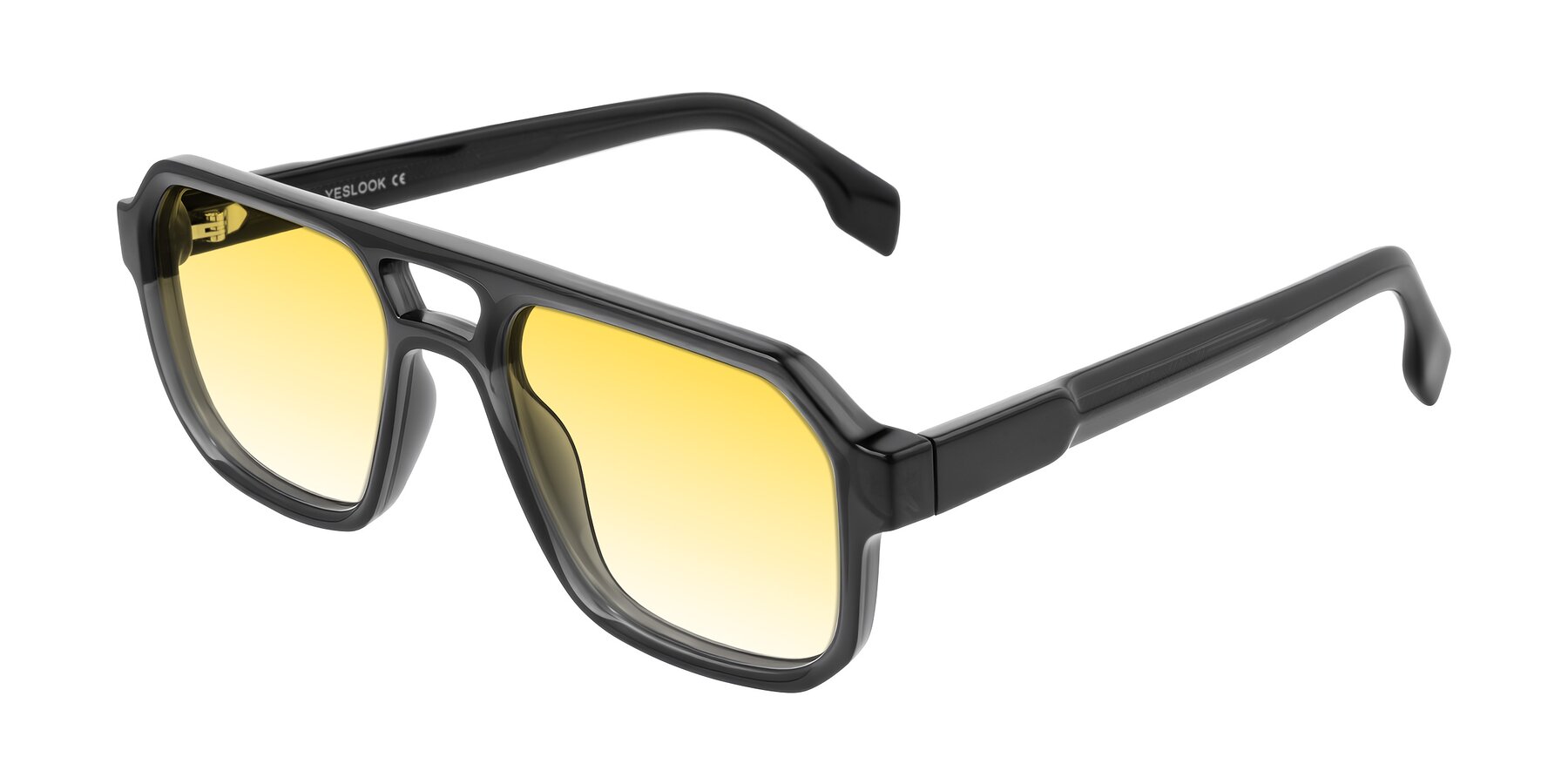 Angle of Beizaai in Dark Gray with Yellow Gradient Lenses