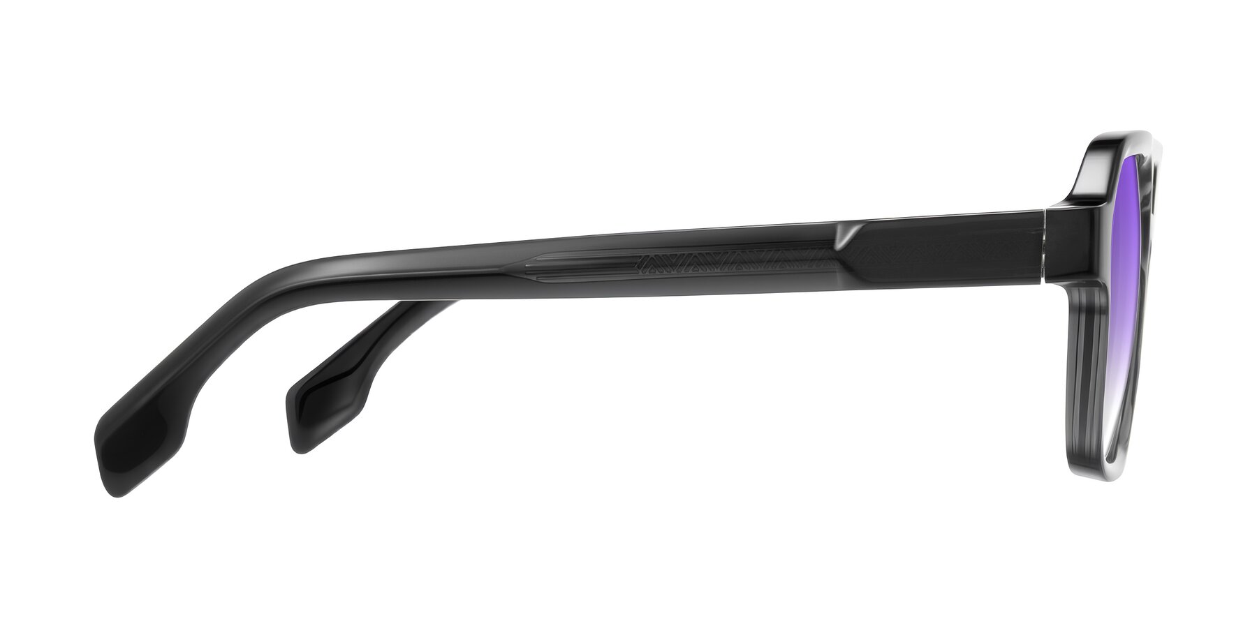 Side of Beizaai in Dark Gray with Purple Gradient Lenses