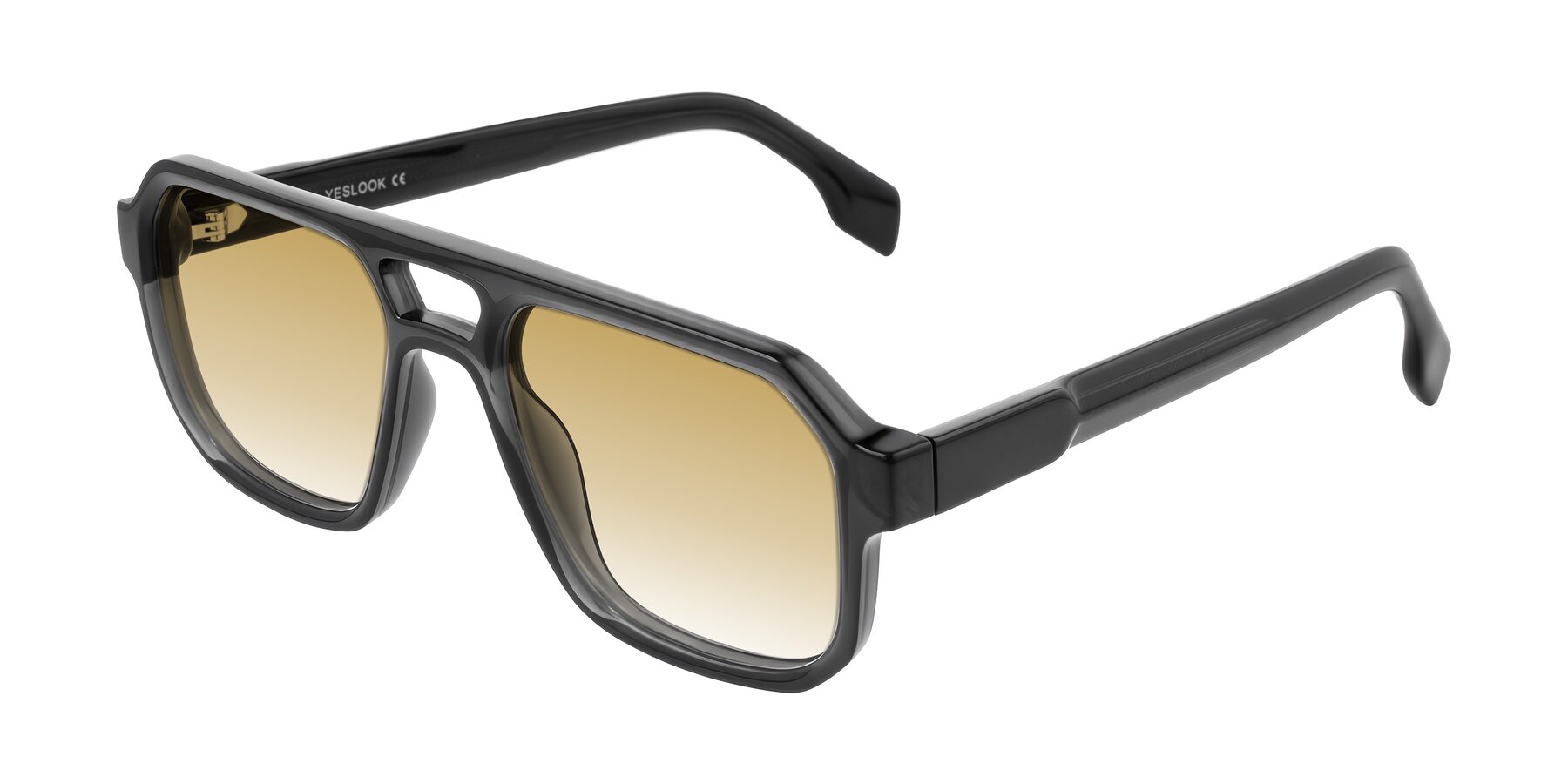 Angle of Beizaai in Dark Gray with Champagne Gradient Lenses