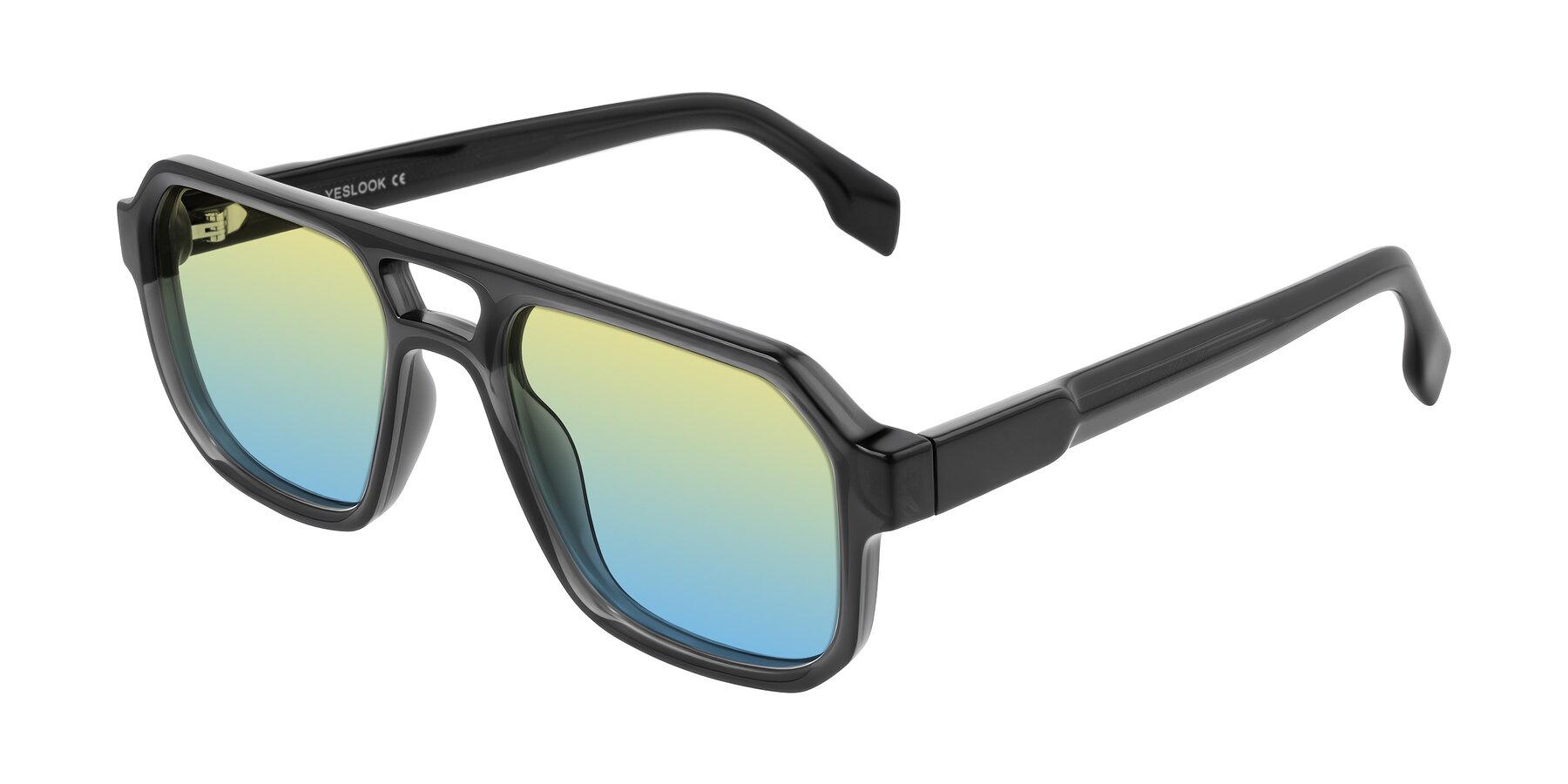 Angle of Beizaai in Dark Gray with Yellow / Blue Gradient Lenses