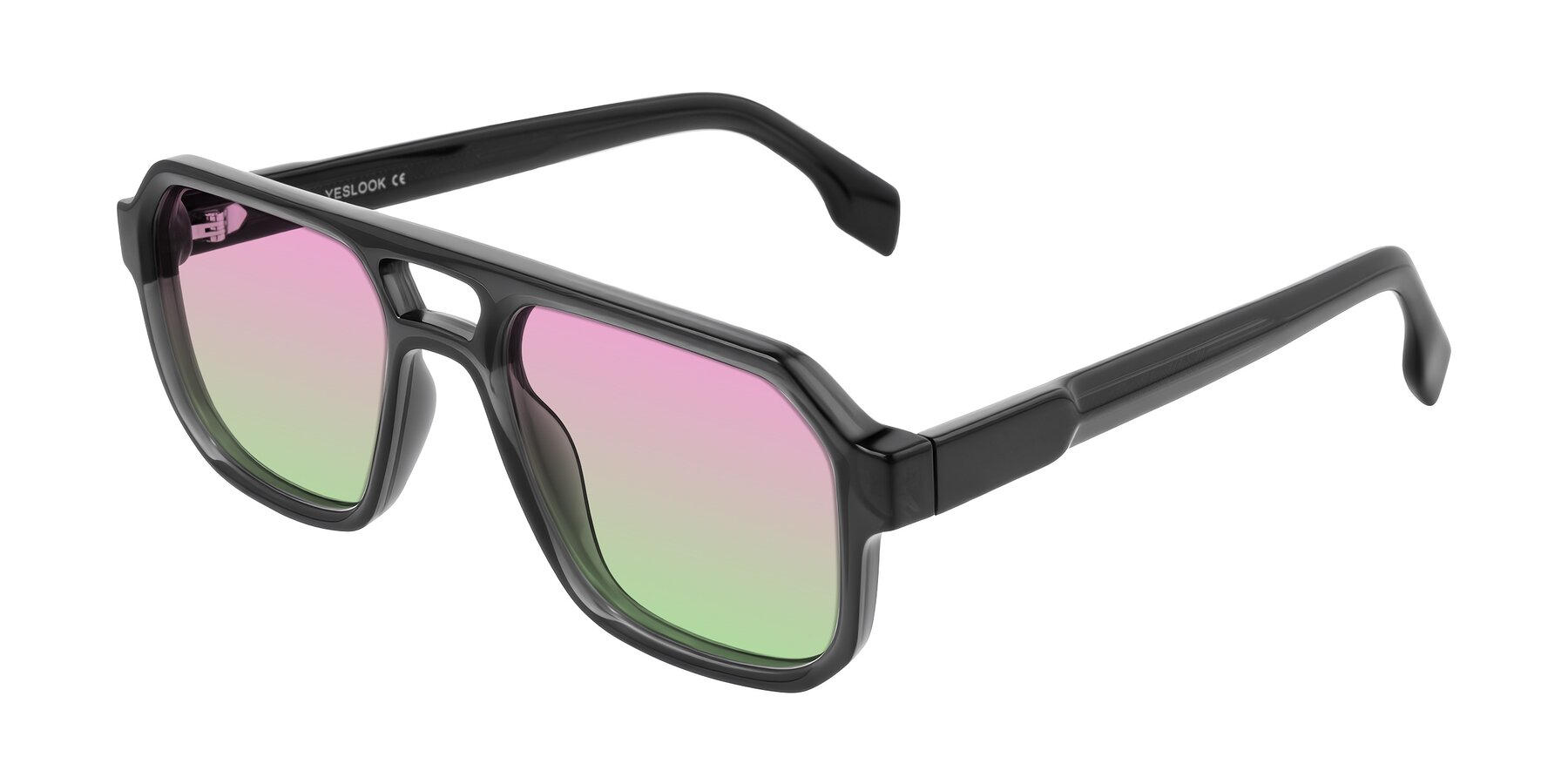 Angle of Beizaai in Dark Gray with Pink / Green Gradient Lenses
