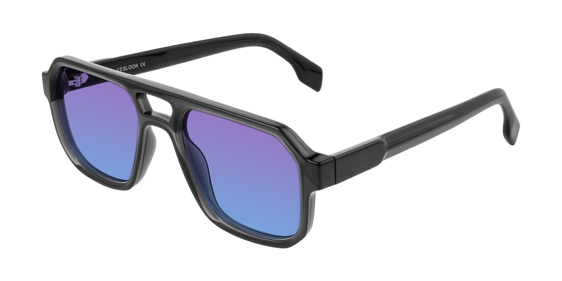 Angle of Beizaai in Dark Gray with Purple / Blue Gradient Lenses