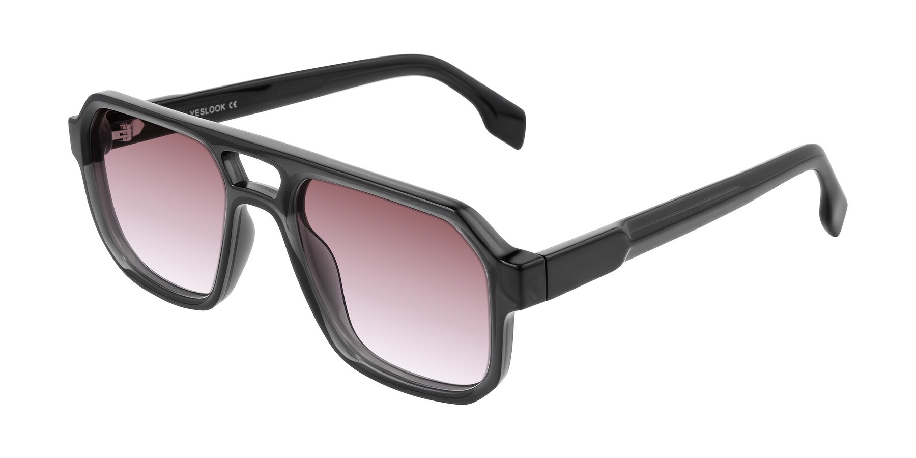 Angle of Beizaai in Dark Gray with Garnet Gradient Lenses