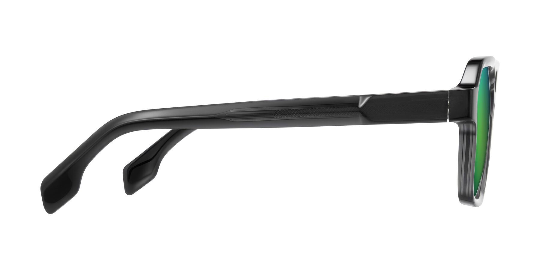 Side of Beizaai in Dark Gray with Green Mirrored Lenses