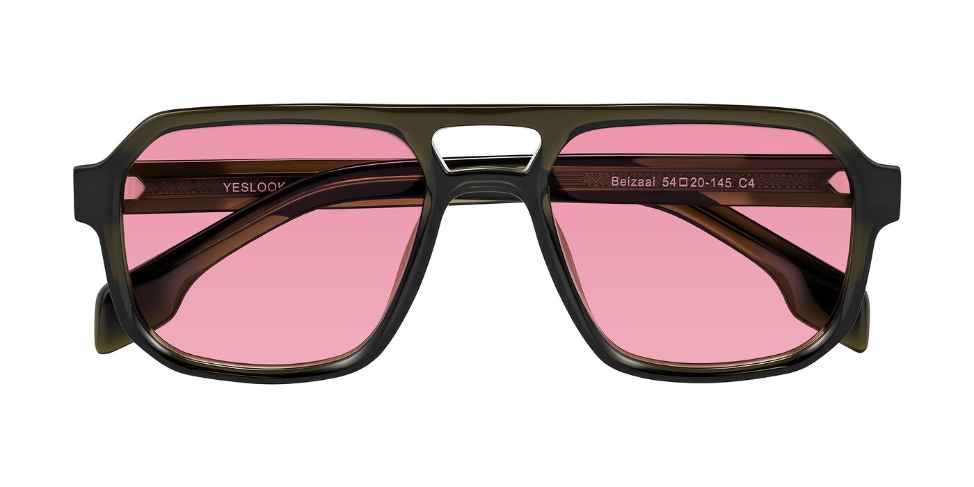 Beizaai - Translucent Olive Gray Tinted Sunglasses