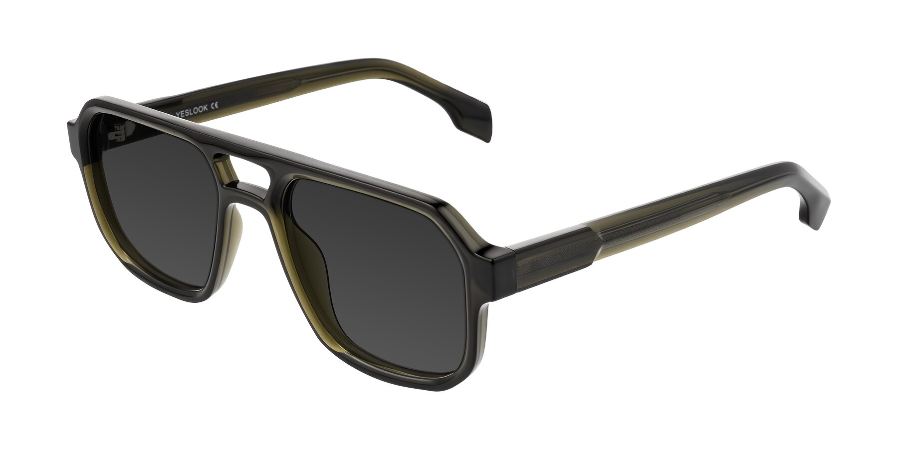 Angle of Beizaai in Translucent Olive Gray with Gray Tinted Lenses