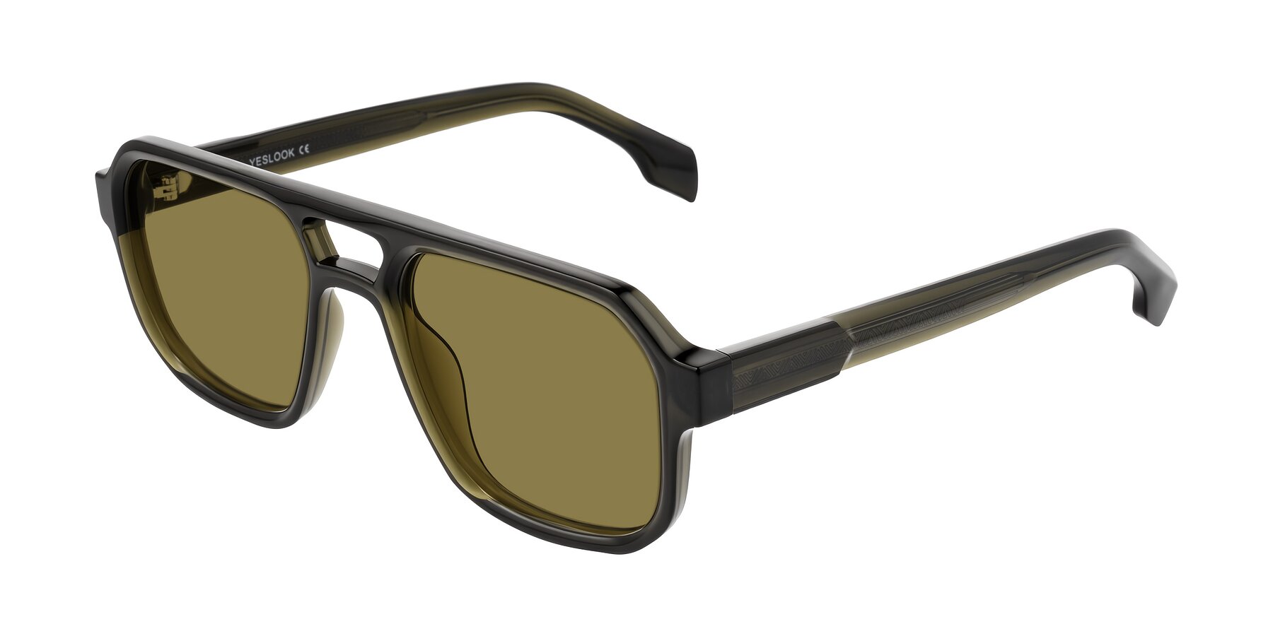 Angle of Beizaai in Translucent Olive Gray with Brown Polarized Lenses
