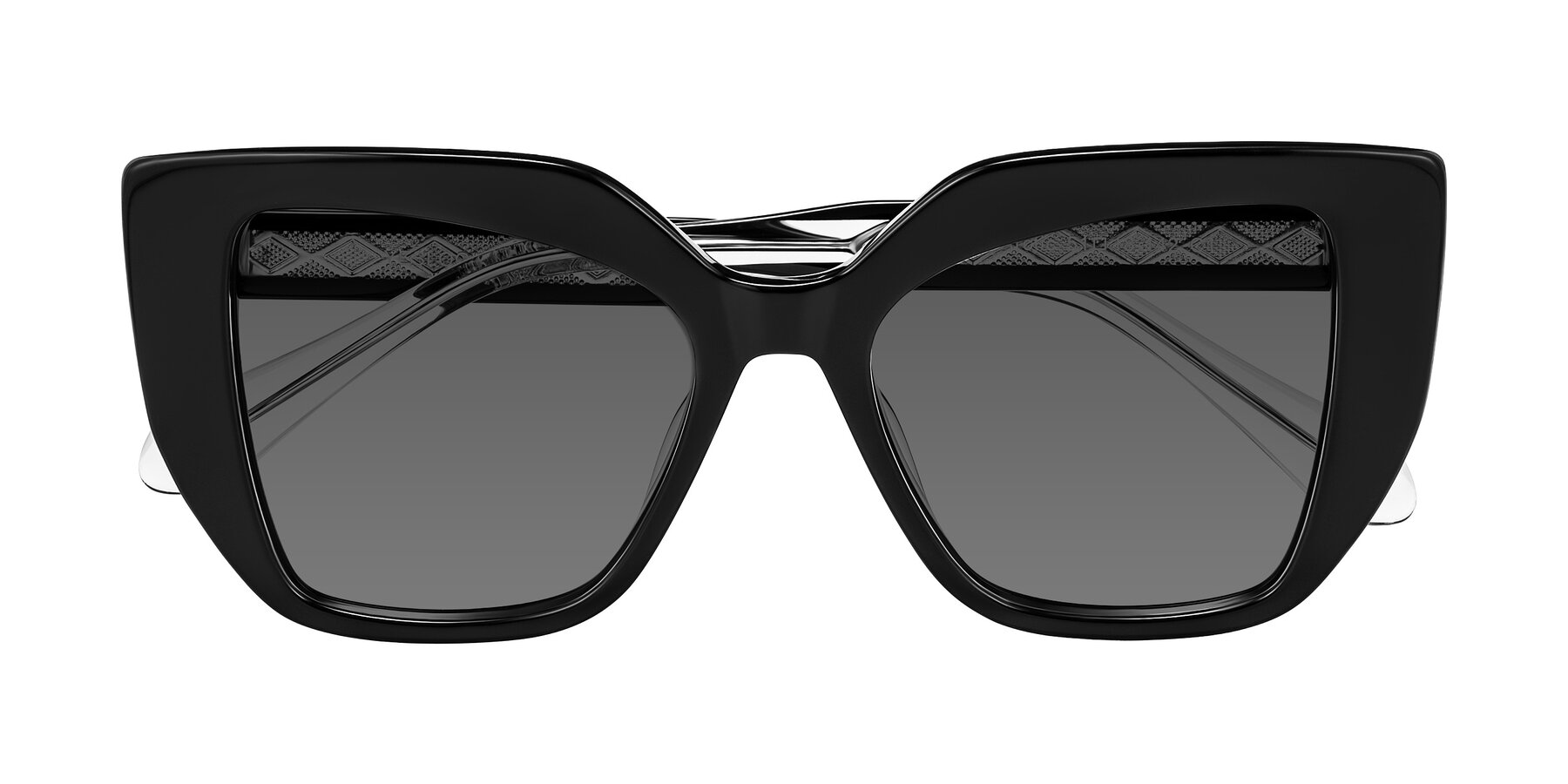 Folded Front of Arctic in Black with Medium Gray Tinted Lenses