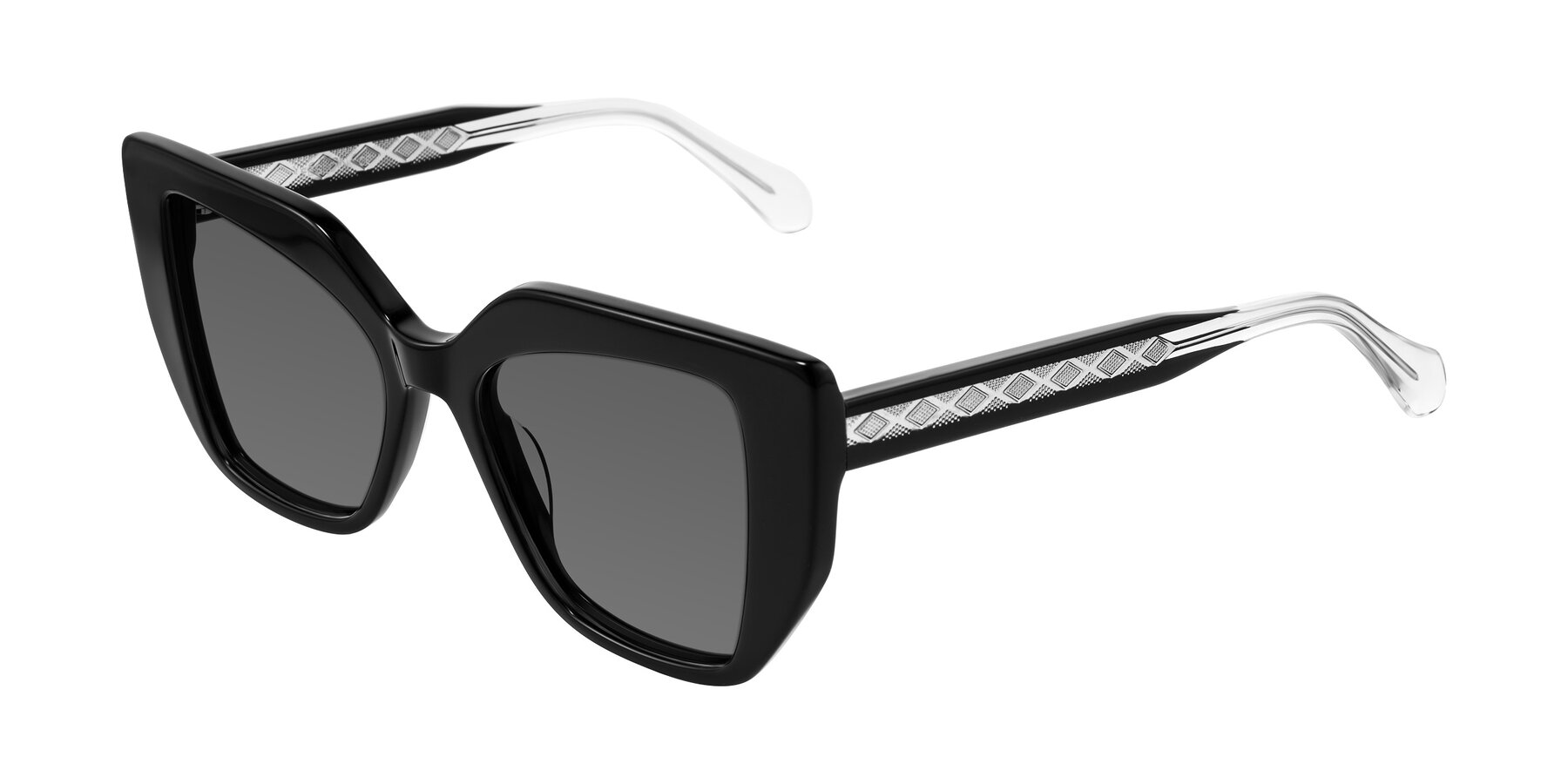 Angle of Arctic in Black with Medium Gray Tinted Lenses