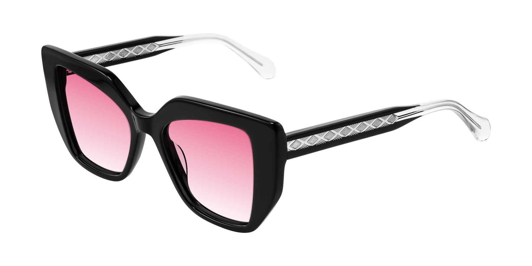 Angle of Arctic in Black with Pink Gradient Lenses