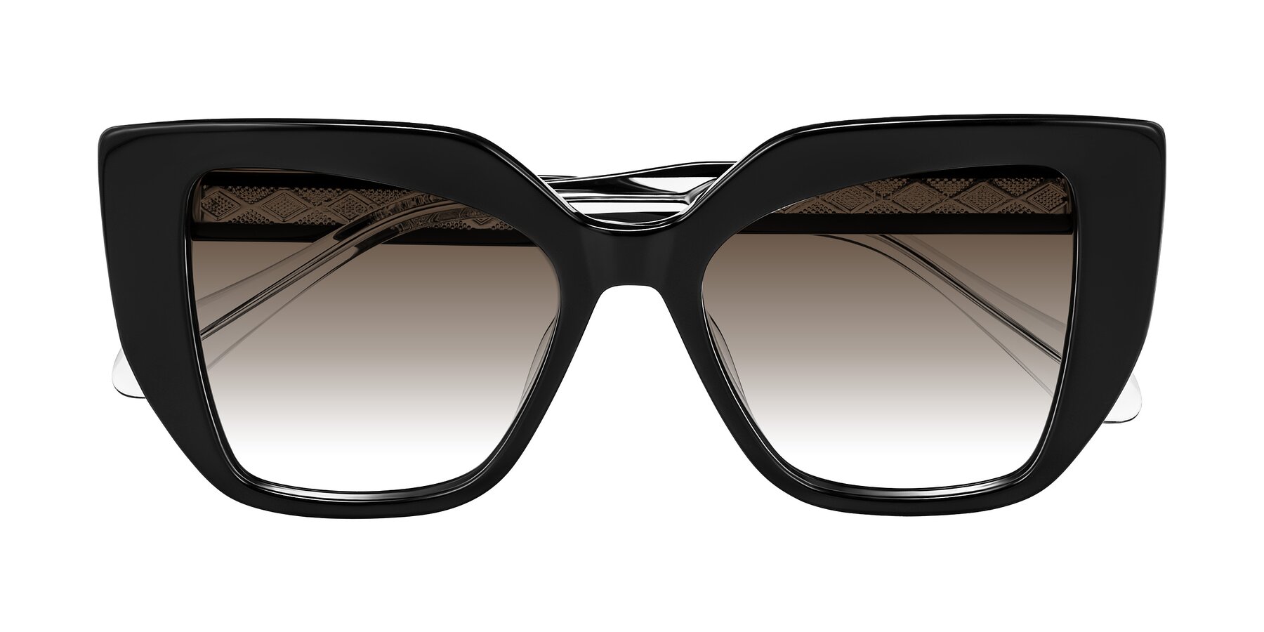 Folded Front of Arctic in Black with Brown Gradient Lenses