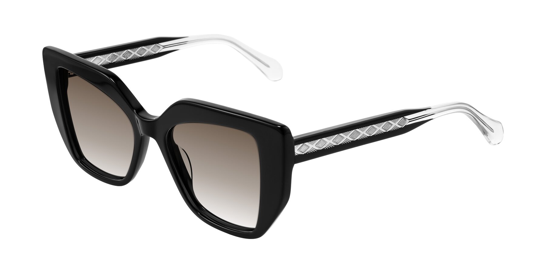 Angle of Arctic in Black with Brown Gradient Lenses
