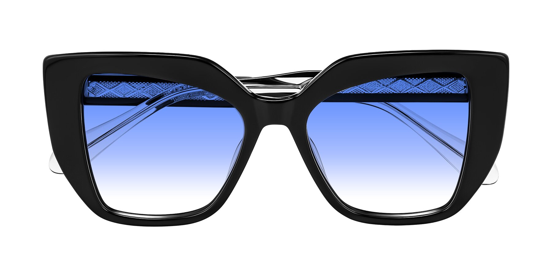 Folded Front of Arctic in Black with Blue Gradient Lenses