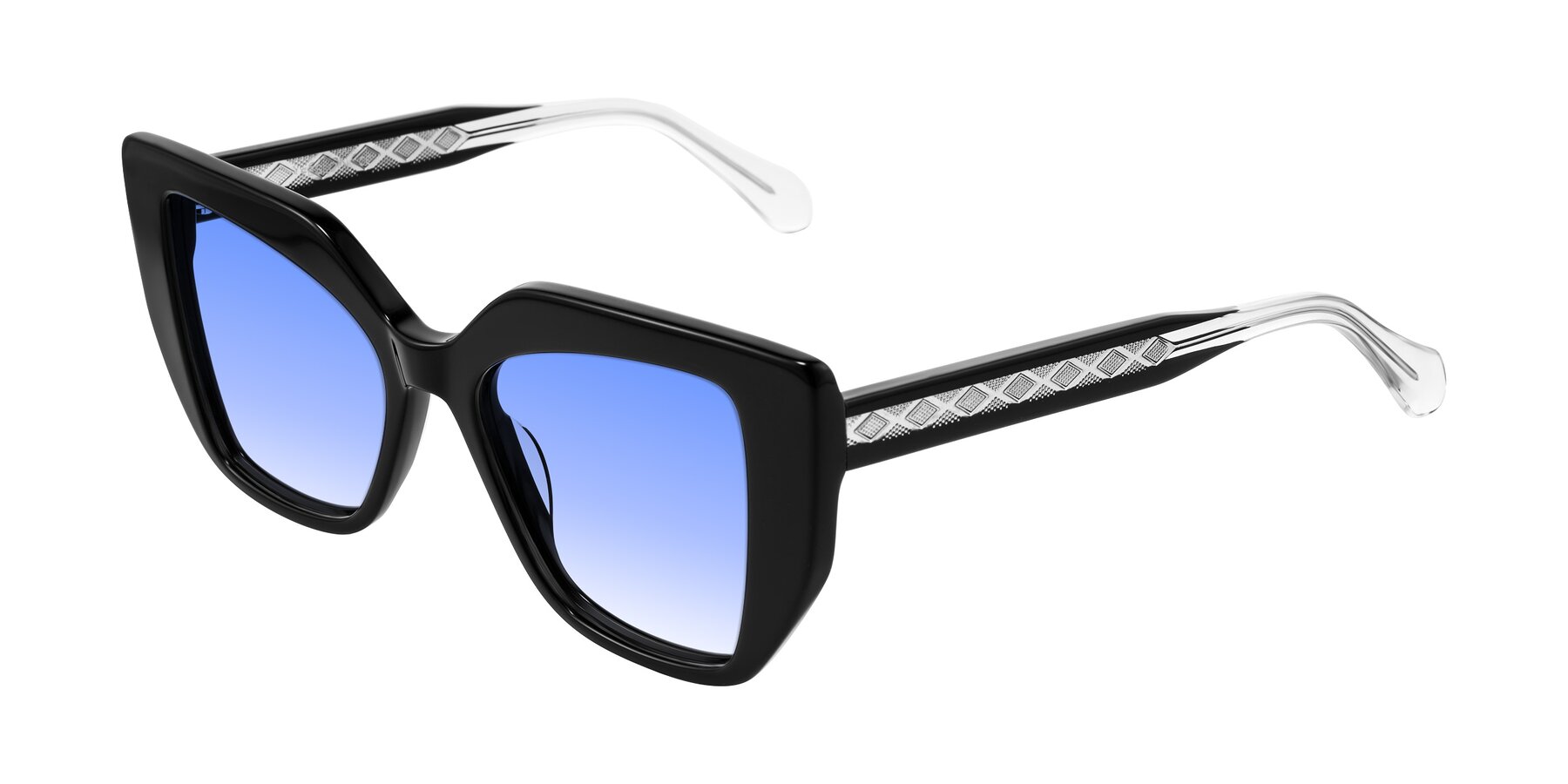 Angle of Arctic in Black with Blue Gradient Lenses