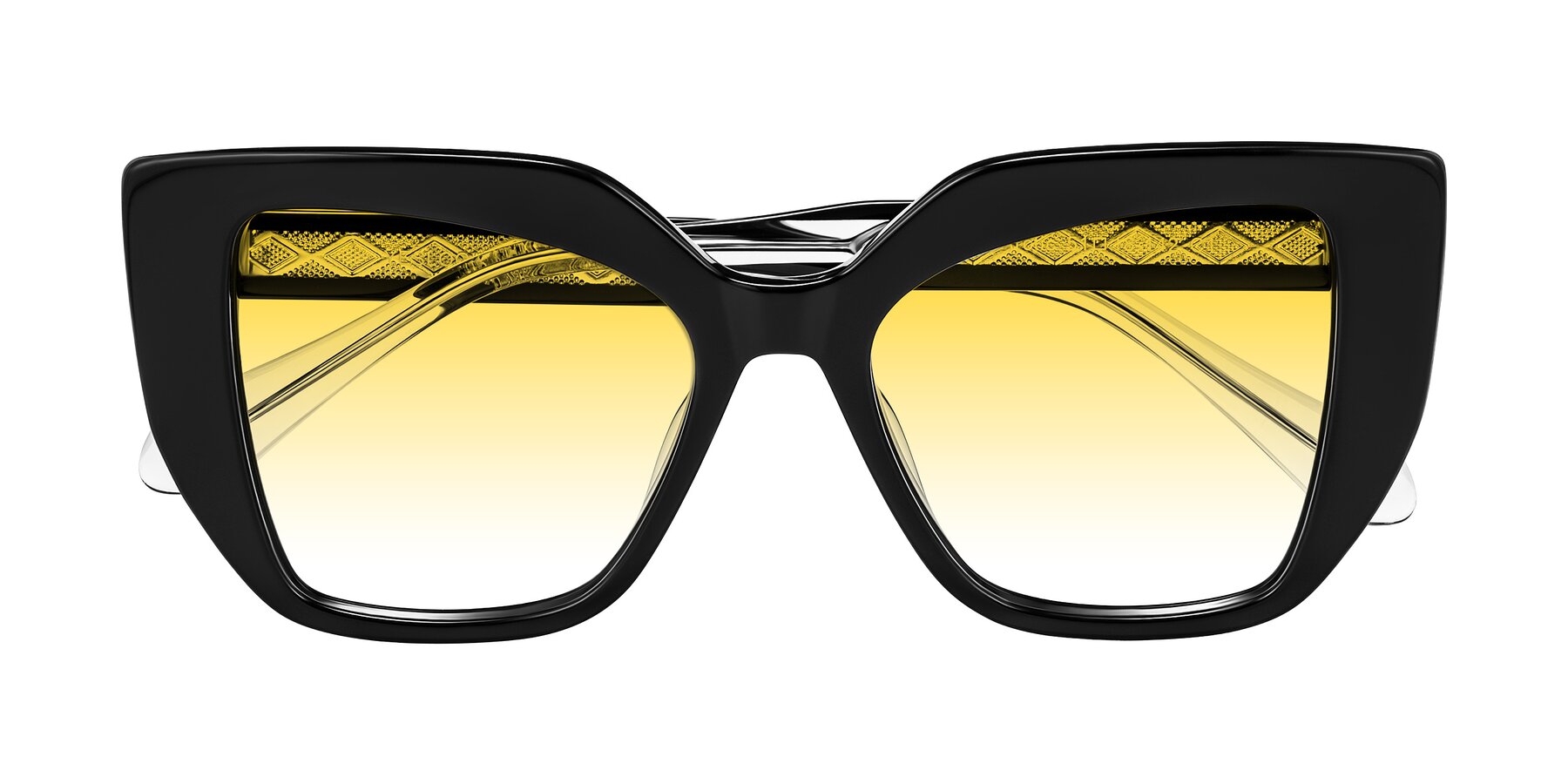 Folded Front of Arctic in Black with Yellow Gradient Lenses