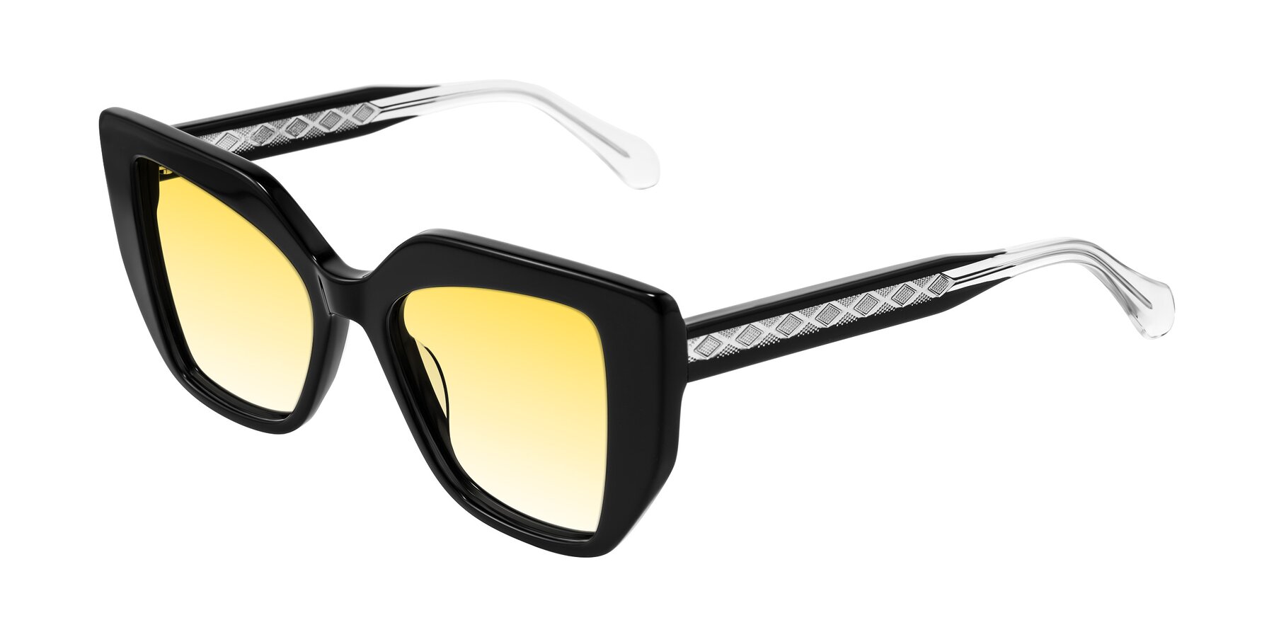 Angle of Arctic in Black with Yellow Gradient Lenses